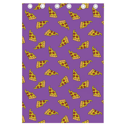 Purple Pizza Pattern Print Curtain