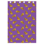 Purple Pizza Pattern Print Curtain