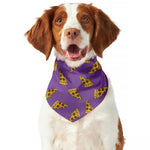 Purple Pizza Pattern Print Dog Bandana