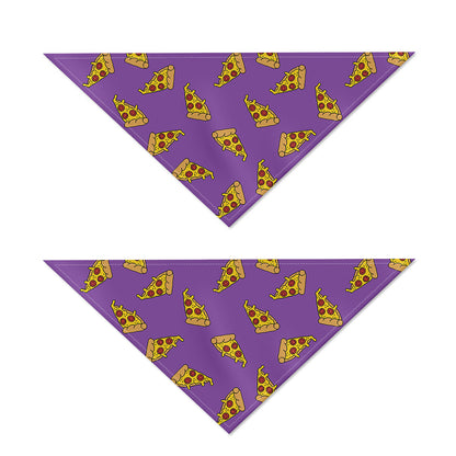 Purple Pizza Pattern Print Dog Bandana