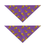 Purple Pizza Pattern Print Dog Bandana