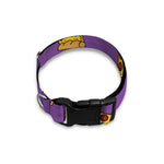 Purple Pizza Pattern Print Dog Collar