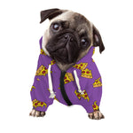 Purple Pizza Pattern Print Dog Zip Up Hoodie