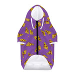 Purple Pizza Pattern Print Dog Zip Up Hoodie