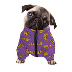 Purple Pizza Pattern Print Dog Zip Up Jacket
