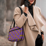 Purple Pizza Pattern Print Double Strap Bible Bag