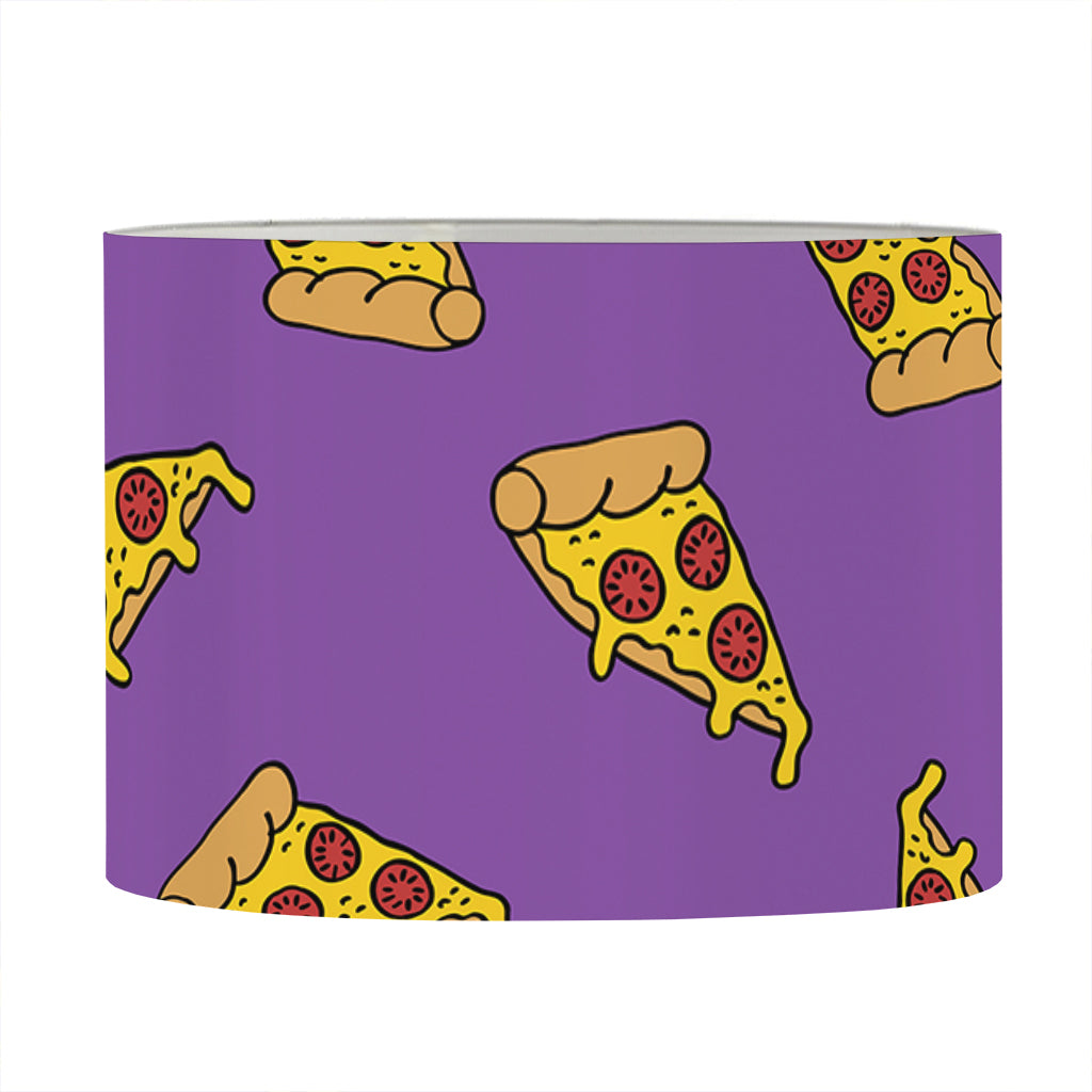 Purple Pizza Pattern Print Drum Lamp Shade