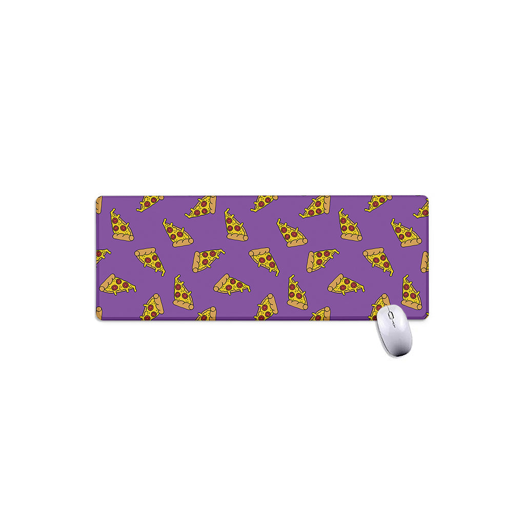 Purple Pizza Pattern Print Extended Mouse Pad