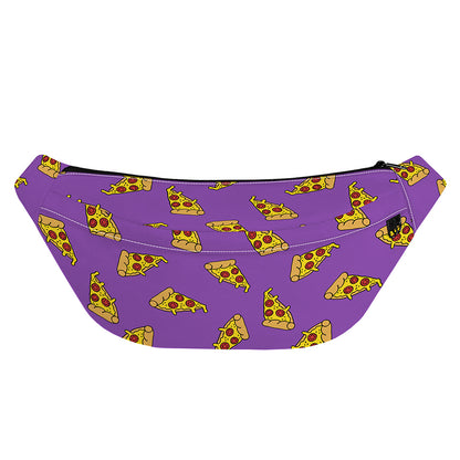 Purple Pizza Pattern Print Fanny Pack