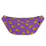 Purple Pizza Pattern Print Fanny Pack
