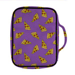 Purple Pizza Pattern Print Front Pocket Bible Bag