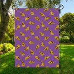 Purple Pizza Pattern Print Garden Flag