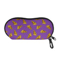 Purple Pizza Pattern Print Glasses Case