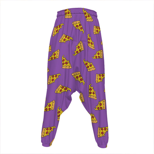 Purple Pizza Pattern Print Hammer Pants
