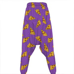 Purple Pizza Pattern Print Hammer Pants