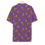 Purple Pizza Pattern Print Hawaiian Shirt