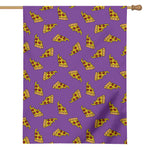 Purple Pizza Pattern Print House Flag