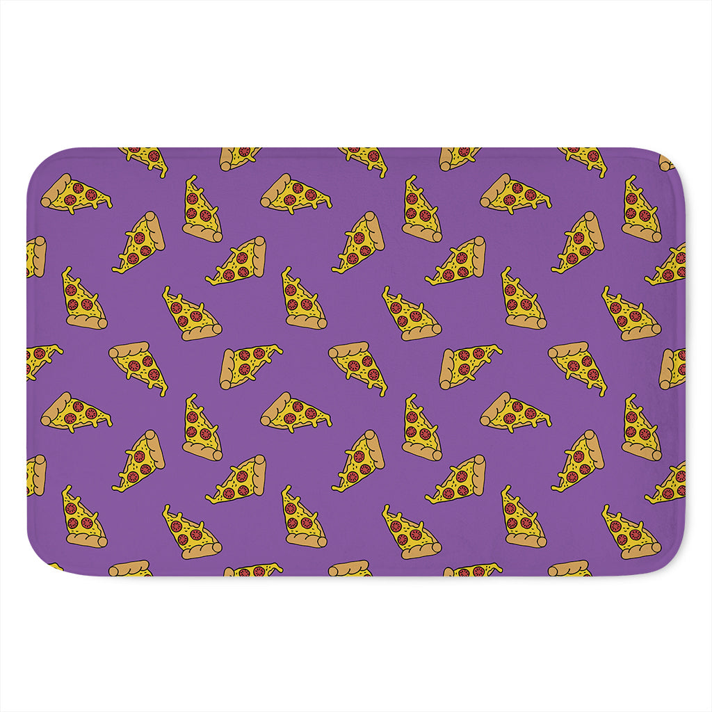 Purple Pizza Pattern Print Indoor Door Mat
