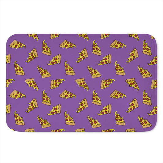 Purple Pizza Pattern Print Indoor Door Mat