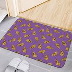 Purple Pizza Pattern Print Indoor Door Mat