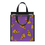 Purple Pizza Pattern Print Insulated Lunch Tote