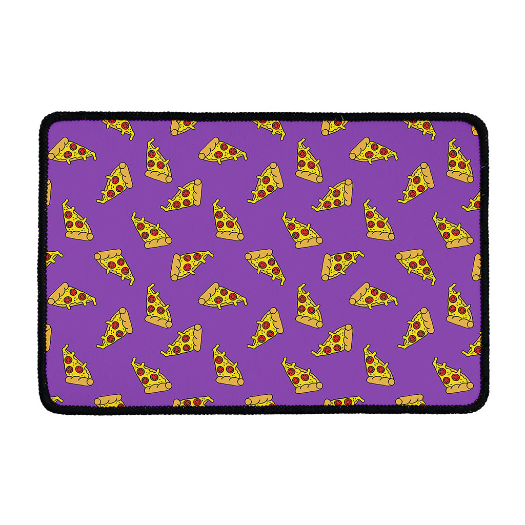 Purple Pizza Pattern Print Kitchen Mat