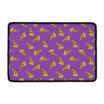 Purple Pizza Pattern Print Kitchen Mat