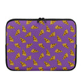 Purple Pizza Pattern Print Laptop Sleeve