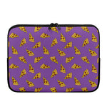 Purple Pizza Pattern Print Laptop Sleeve