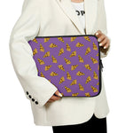 Purple Pizza Pattern Print Laptop Sleeve