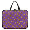 Purple Pizza Pattern Print Laptop Sleeve With Handle