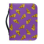 Purple Pizza Pattern Print Leather Bible Cover