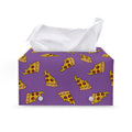Purple Pizza Pattern Print Leather Tissue Box Cover