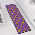 Purple Pizza Pattern Print Long Kitchen Mat