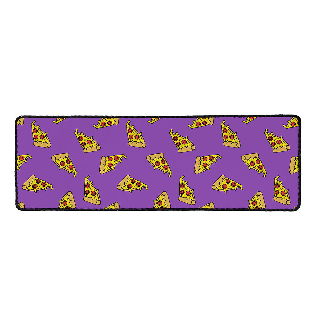 Purple Pizza Pattern Print Long Kitchen Mat