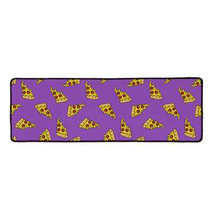 Purple Pizza Pattern Print Long Kitchen Mat