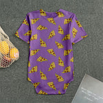 Purple Pizza Pattern Print Men's Bodysuit