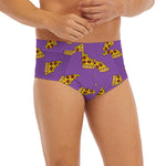 Purple Pizza Pattern Print Men's Briefs