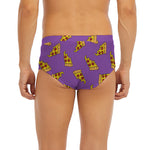Purple Pizza Pattern Print Men's Briefs