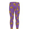 Purple Pizza Pattern Print Men's leggings