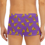 Purple Pizza Pattern Print Men's Short Boxer Briefs