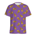 Purple Pizza Pattern Print Men's Athletic T-Shirt