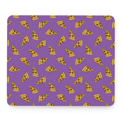 Purple Pizza Pattern Print Mouse Pad