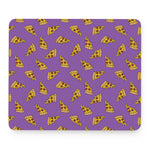 Purple Pizza Pattern Print Mouse Pad