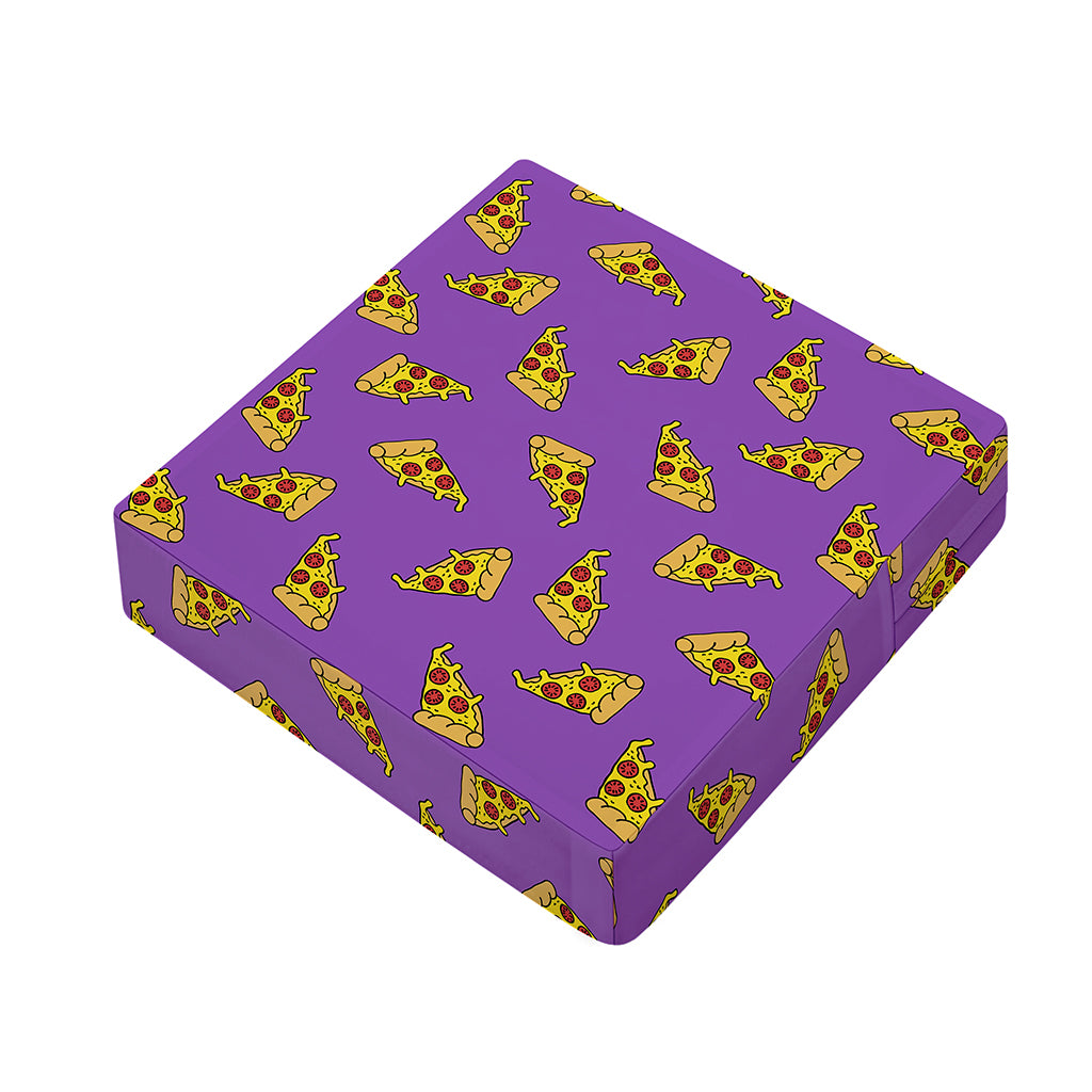 Purple Pizza Pattern Print Outdoor Seat Cushion Cover