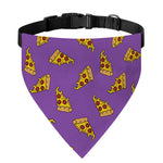 Purple Pizza Pattern Print Over The Collar Dog Bandana