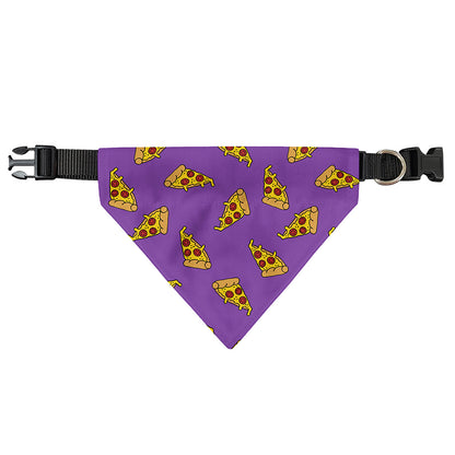 Purple Pizza Pattern Print Over The Collar Dog Bandana