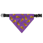 Purple Pizza Pattern Print Over The Collar Dog Bandana