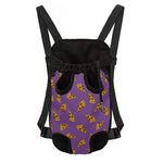 Purple Pizza Pattern Print Pet Carrier Backpack