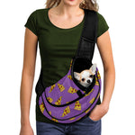 Purple Pizza Pattern Print Pet Sling Carrier